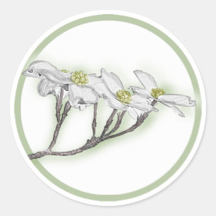 Dogwood Blooms Runder Aufkleber