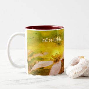 Dogwood Blossom Pair Floral Art Personalisiert  Zweifarbige Tasse