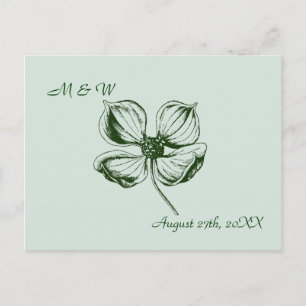 Dogwood Blossom Wedding Save the Date Postcard Ankündigungspostkarte