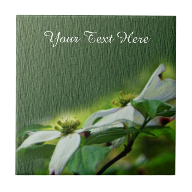 Dogwood Blossoms Blume Kunst Fliese (Vorderseite)