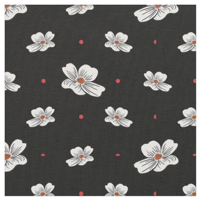 Dogwood-Blume auf schwarz Stoff (Nahaufnahme)