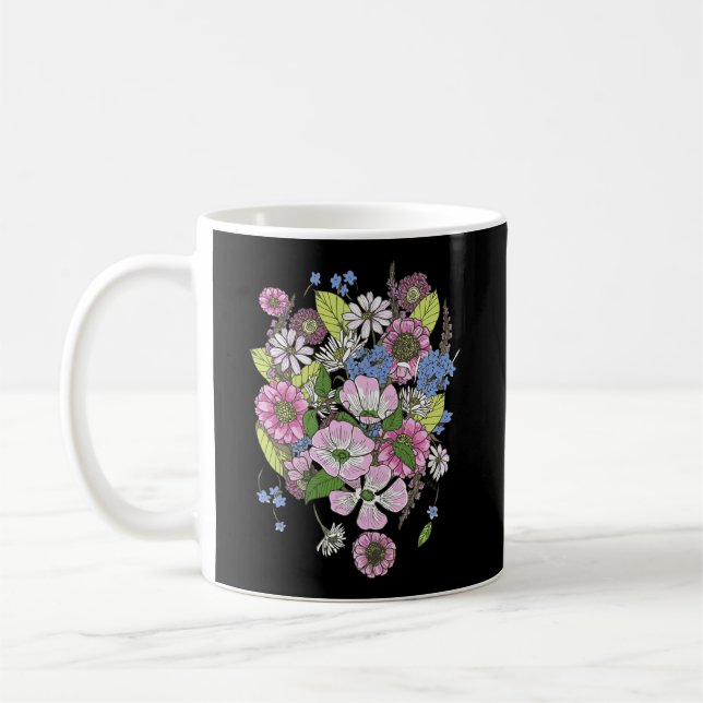 Dogwood Blume Botanical Stems Bouquet Kaffeetasse (Links)