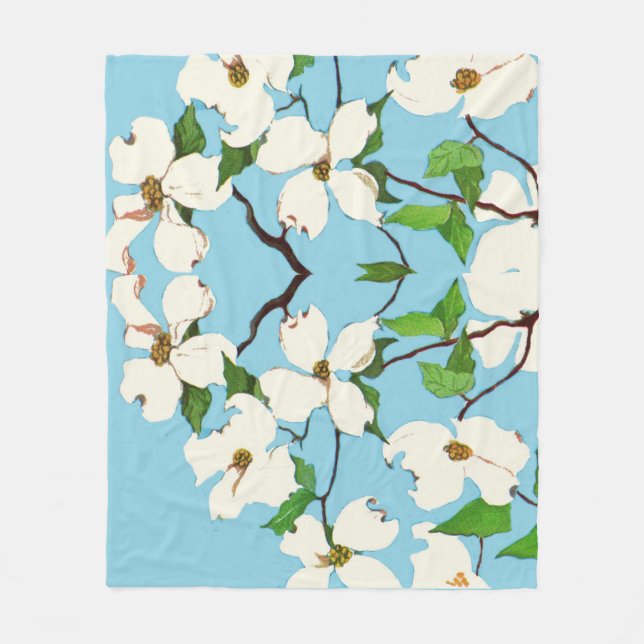 Dogwood-Blume Fleecedecke (Vorderseite)