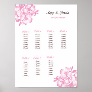 Dogwood-Blume Hochzeitstabelle Poster