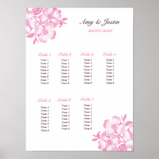 Dogwood-Blume Hochzeitstabelle Poster