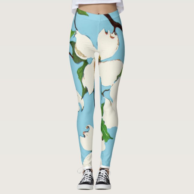 Dogwood-Blume Leggings (Vorderseite)