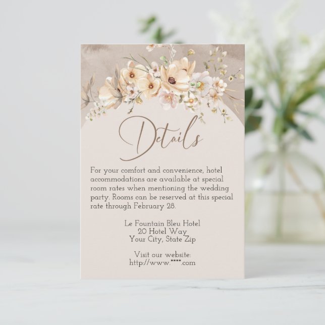 Dogwood Dreams Wedding Card Begleitkarte (Stehend Vorderseite)