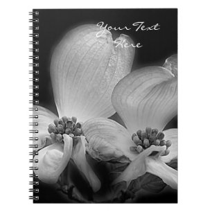 Dogwood Flowers In Black And White Notizblock