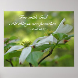 Dogwood mit dem Zitat Gottes Bibel Poster