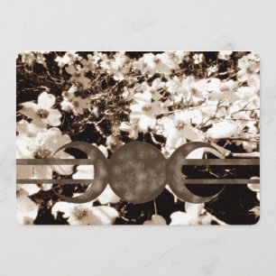 Dogwood Triple Moon Handfastkarte Einladung