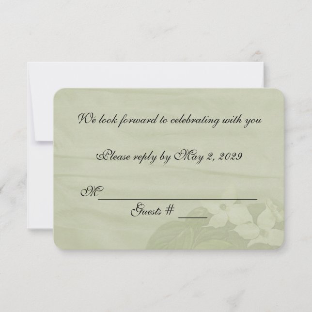 Dogwood Wedding RSVP Einladung (Vorderseite)