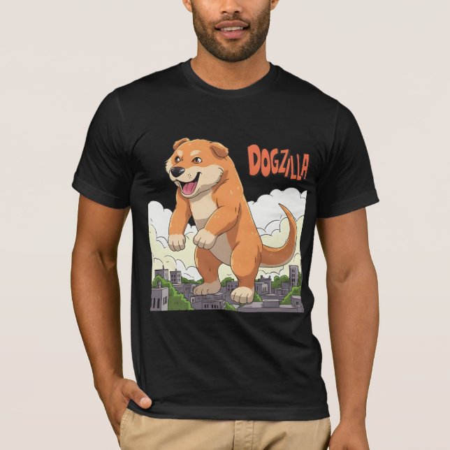 Dogzilla Funny Dog Monster Art T-Shirt (Vorderseite)