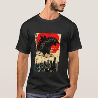 Dogzilla Hund Japanisch Kunst lustige Hunde Gesche T-Shirt