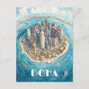 Doha Katar Travel Postkarte