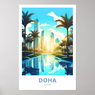 Doha Qatar Travel Print Poster