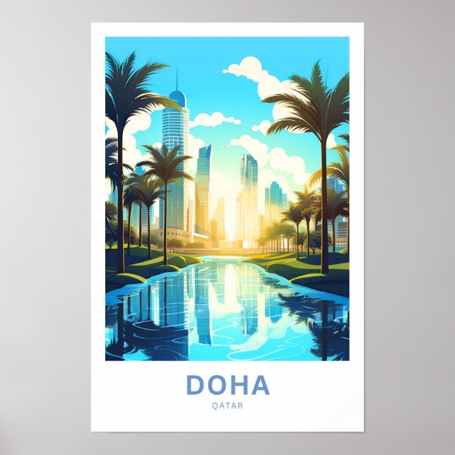 Doha Qatar Travel Print Poster (Vorne)
