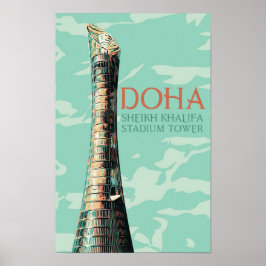 Doha Sheik Khalifa-Stadion-Illustrator Katar Poster