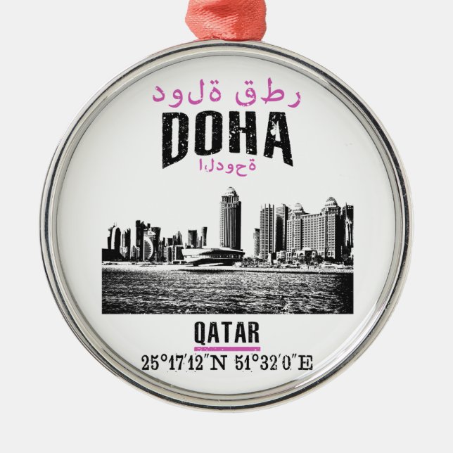 Doha Silbernes Ornament (Vorne)