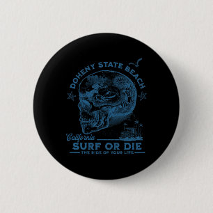 Doheny Beach Surfmädchen Pazifischer Ozean Surfbre Button