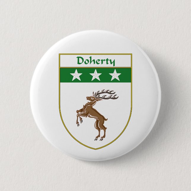 Doherty Wappen/Familienwappen Button (Vorderseite)