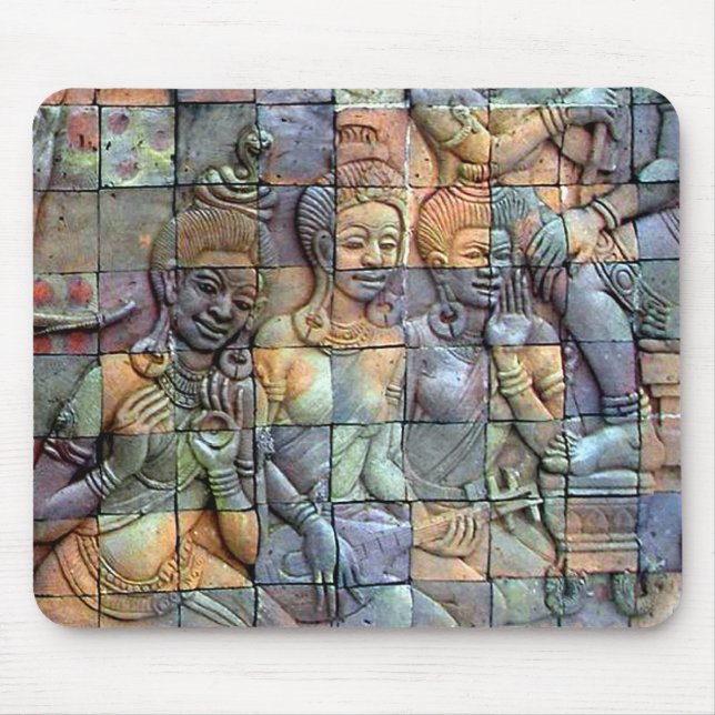 Doi Inthanon Chedi geschnitzte Fliesen Mousepad (Vorne)
