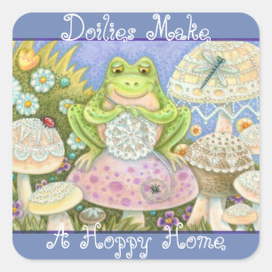 Doilies machen ein Hoppy Zuhause FROG STICKERS She