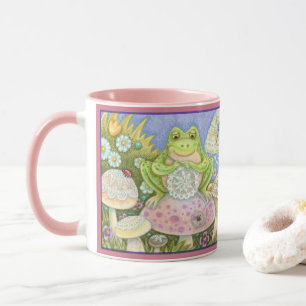 Doilies machen eine hoppy Zuhause FROG TASSE *Pink