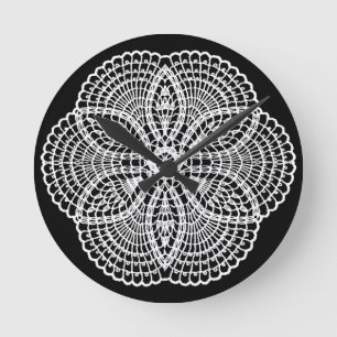 Doily Art Runde Wanduhr
