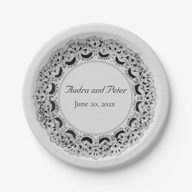Doily Design Pappteller (Vorderseite)