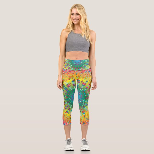 Doily Pattern-2 High Waisted Capris (Vorderseite)