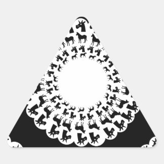 Doily Unicorn Dreieckiger Aufkleber