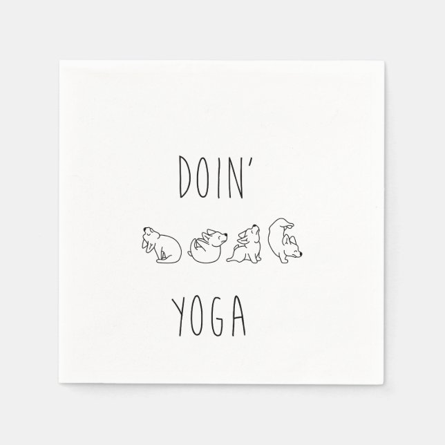 Doin' yoga cute dog serviette (Vorderseite)