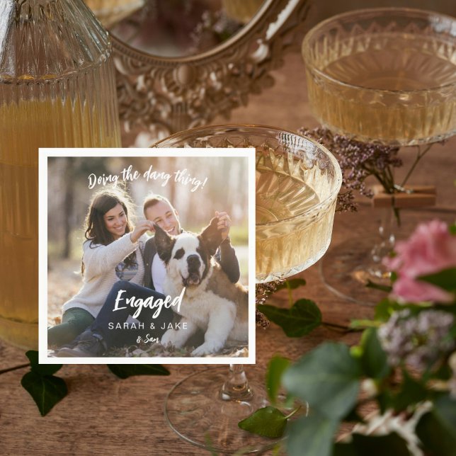 Doing the Dang Thing Engaged Photo Pet Cocktail  Serviette (Von Creator hochgeladen)