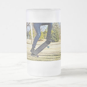 Doing The Ollie Malerisch Mattglas Bierglas