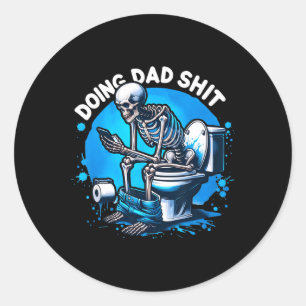 Doing Vater Vater Joke Skeleton Vater Funny Vater  Runder Aufkleber