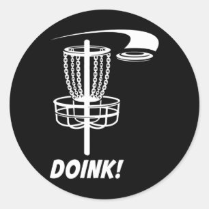 Doink! Disc Golf Funny Frisbee Park Außenspiele Runder Aufkleber