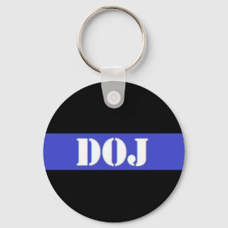 DOJ Thin Blue Line Law Enforcement Keychain Schlüsselanhänger