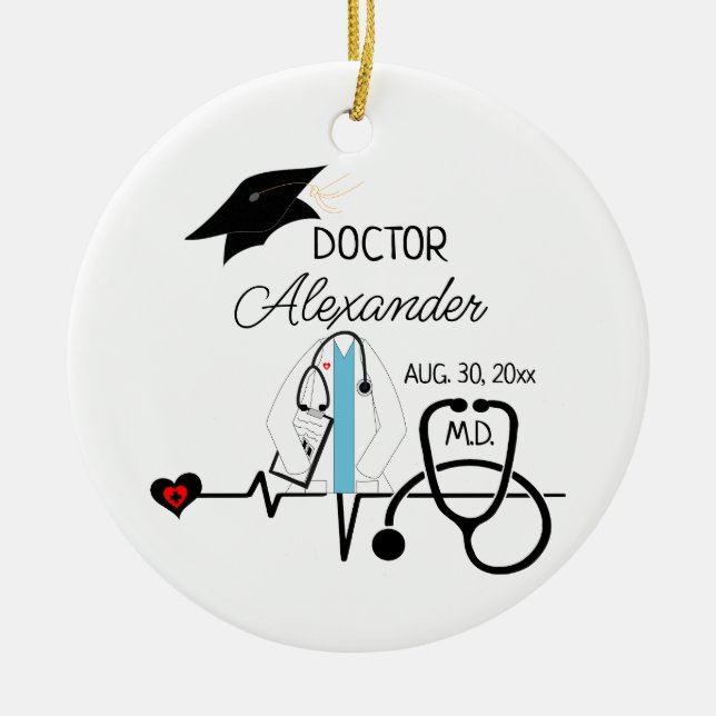 Doktor Abschluss Medical Student Grad Weihnachten Keramik Ornament (Vorne)
