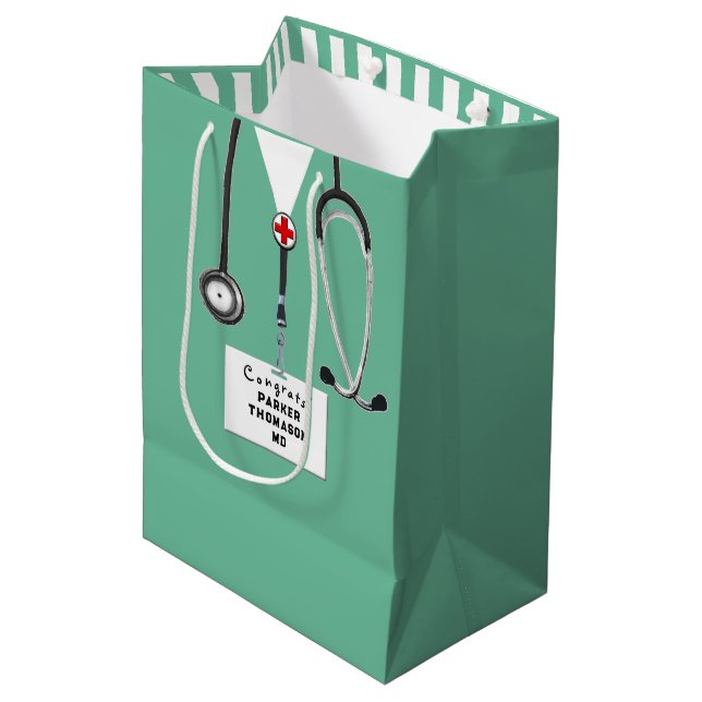 Doktor Abschluss Mittlere Geschenktüte (Vorderseite Schrägansicht)