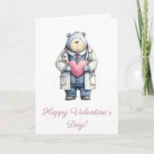 Doktor-Bär-Valentinstag-Herz-Kunst Karte