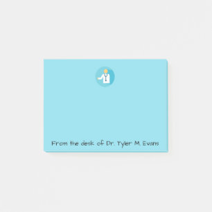 Doktor blaue Anmerkungen Post-it Klebezettel