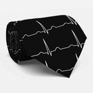 Doktor Cardiologist Schwarzes Muster Cardiogram Krawatte