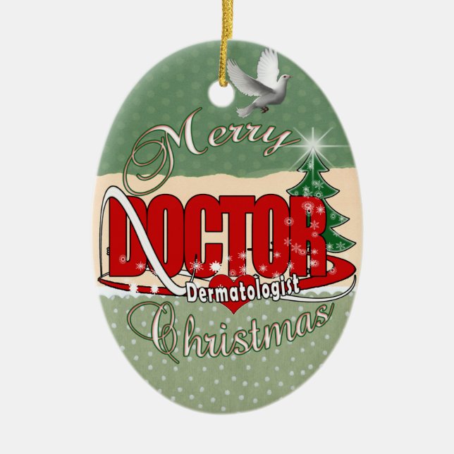 DOKTOR CHRISTMAS Dermatologe Keramikornament (Vorne)