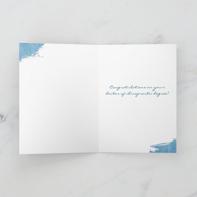 Doktor der Chiropractic Abschluss Card, DC grad, Karte (Innenseite)