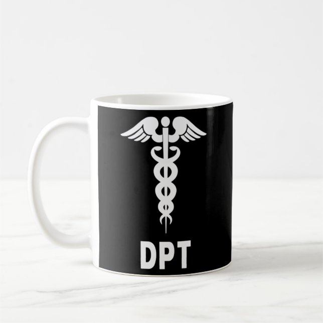 Doktor der Physikalischen Therapie Dpt Caduceus Sy Kaffeetasse (Links)