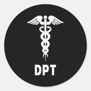 Doktor der Physikalischen Therapie Dpt Caduceus Sy Runder Aufkleber
