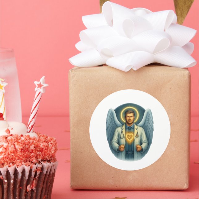 Doktor des Lichts - Angelic Healer Water Flasche Runder Aufkleber (Party)