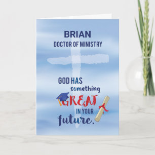 Doktor des Ministeriums für Cross Blue Watercolor Karte