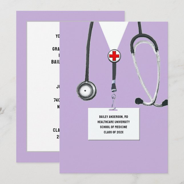 Doktor-Examensfeier Einladung (Vorne/Hinten)