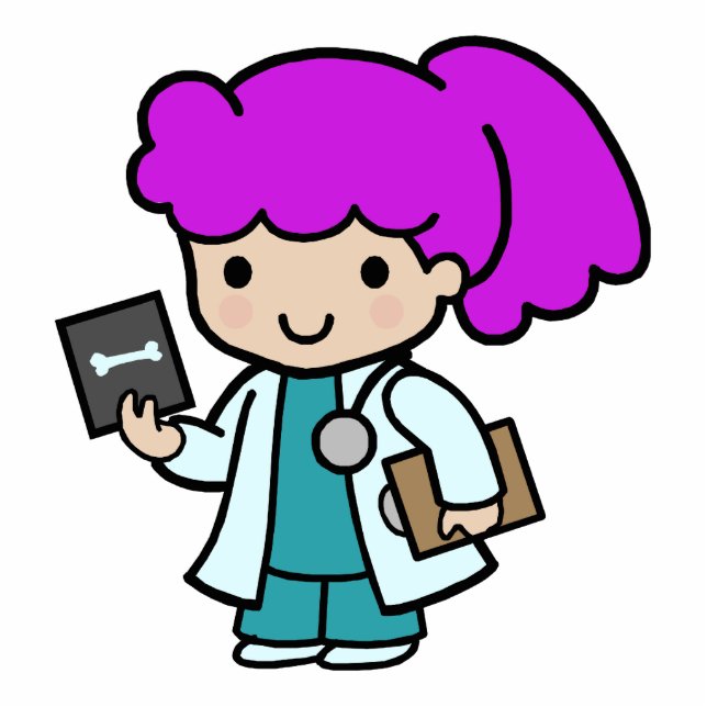 Doktor Girl Freistehende Fotoskulptur (Vorne)